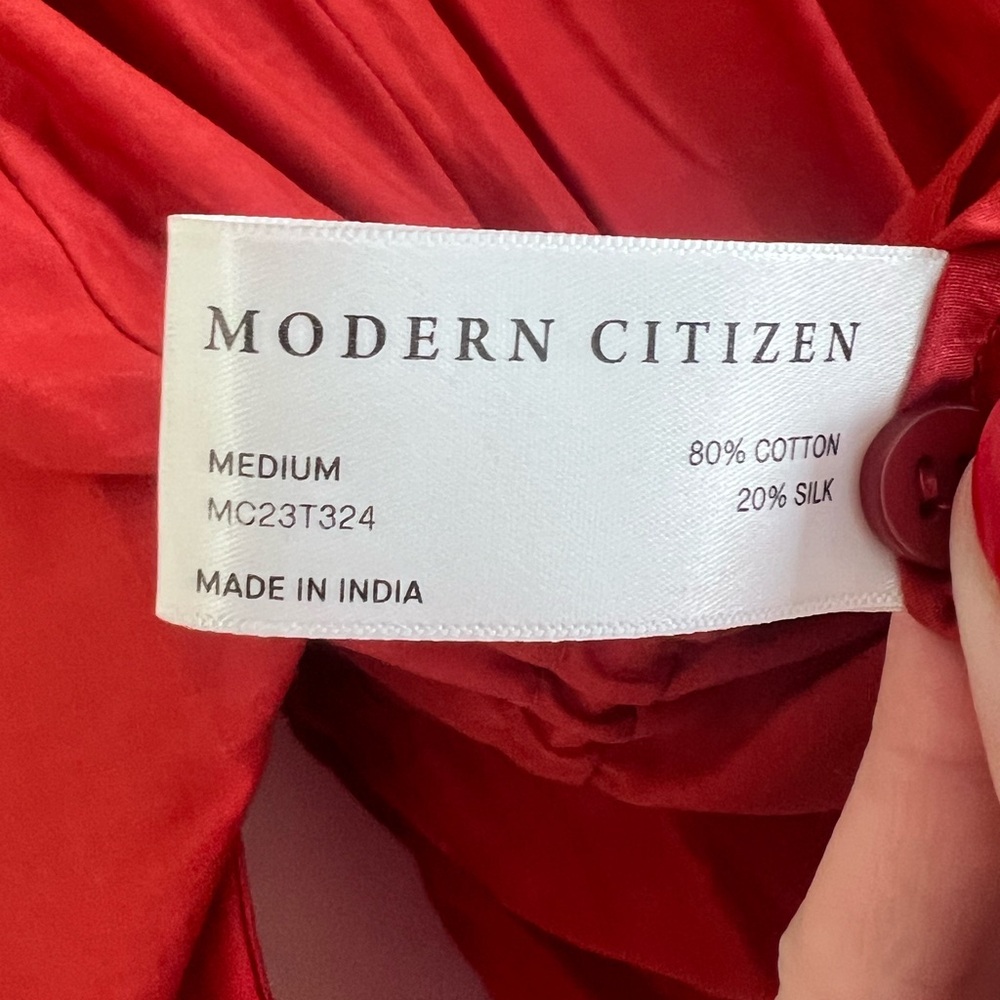 Modern Citizen Red Tiered Tie-Front 80% cotton, 20% silk - Picture 4 of 4